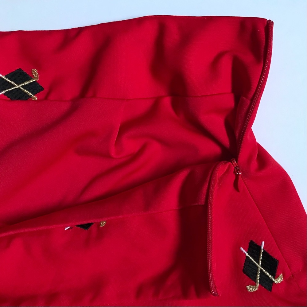 CORAL BAY Embroidered High Waisted Vintage Golf Skirt Athletic Shorts 80s Skort - Picture 5 of 7